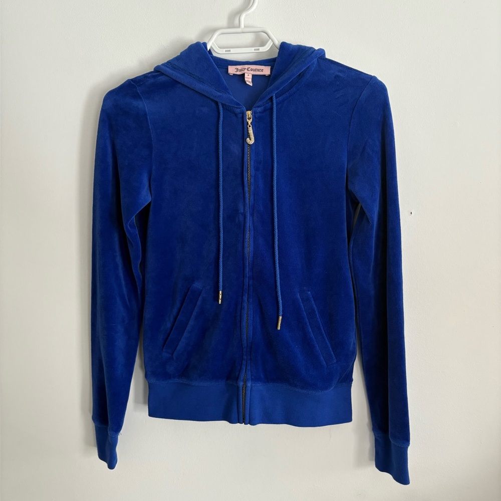 Juicy Couture Blue Velour Hoodie Y2K Size S